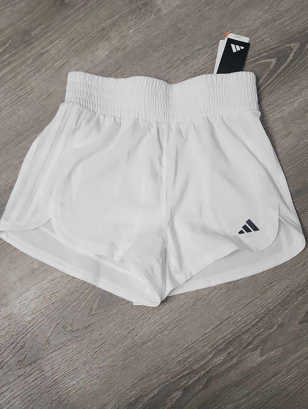 adidas White Women's Pacer Woven High Rise Training Shorts 3" Inseam Size XS